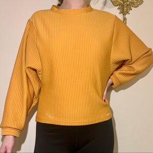 Yellow mock neck pullover